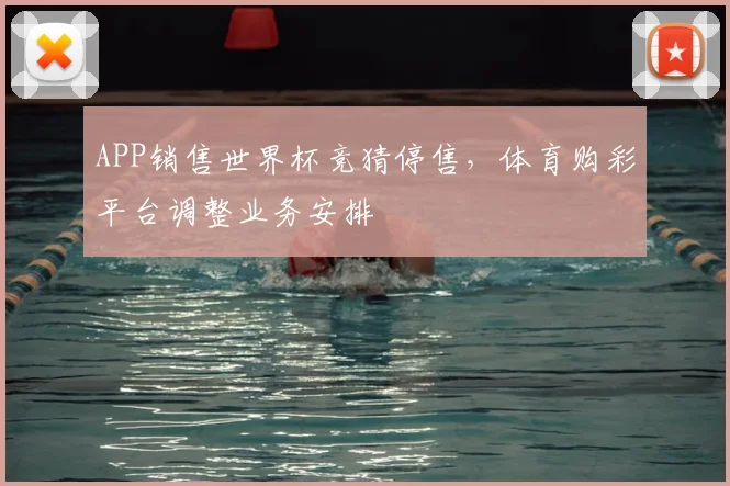 APP销售世界杯竞猜停售，体育购彩平台调整业务安排
